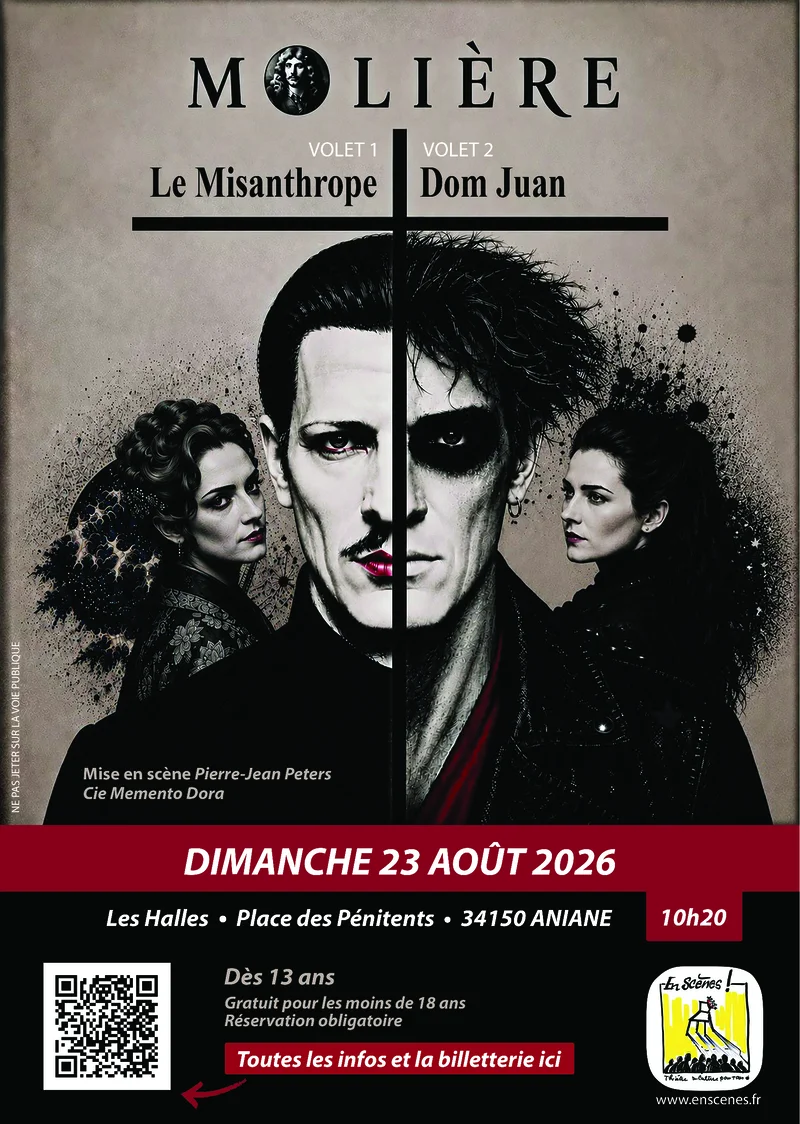 Affiche Molière : Entre le Misanthrope et Dom Juan — Cie Memento Dora